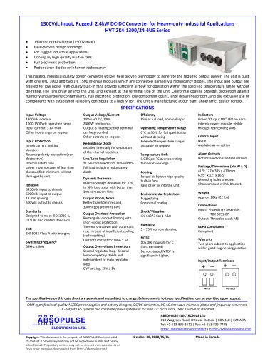 HVT 2K4-1300/24-4U5 Series