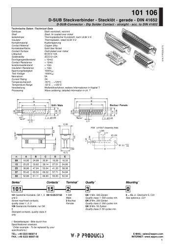 D-SUB-Connector - Dip Solder Contact