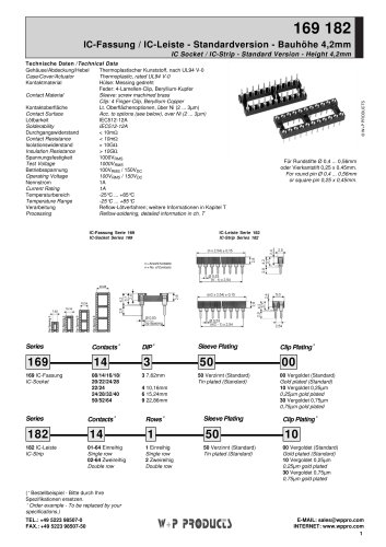 IC Socket / IC-Strip - Standard Version - Height 4,2mm