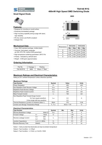 TS4148 RYG 400mW High Speed SMD Switching Diode