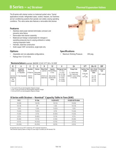 B Series - with strainer