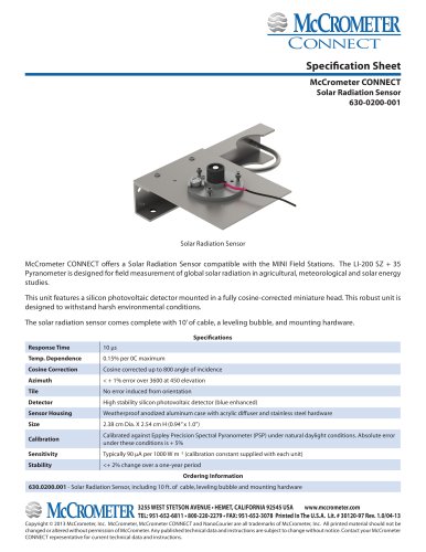 Solar Radiation Sensor