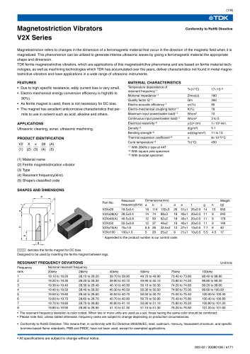 Pi Type Ferrite Magnetostrictive Vibrators