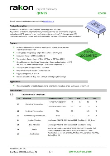 Crystal Oscillator Hybrid DIP  XO  QEN 55