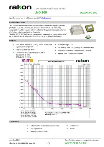 Low Noise OCXO series LNO 100