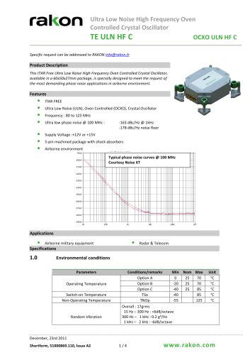 Oven Controlled Crystal Oscillator for airborne applications OCXO ULN HF C  