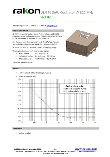 ULN SAW Oscillator OCSO for airborne applications SR E03 640 MHz