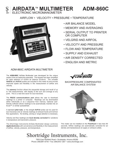 AIRDATA™ MULTIMETER ELECTRONIC MICROMANOMETER ADM-860C