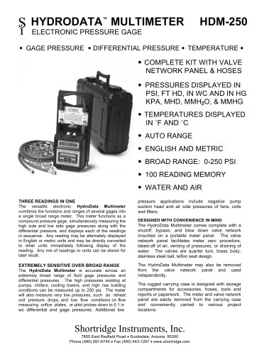 HYDRODATA MULTIMETER ELECTRONIC PRESSURE GAGE