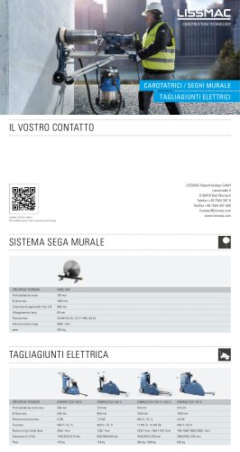 Carotatrici, seghi murale, tagliagiunti elettrici catalogue