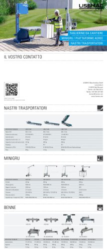 Taglierine da cantiere, minigru, piattaforme aeree, nastri trasportatori catalogue