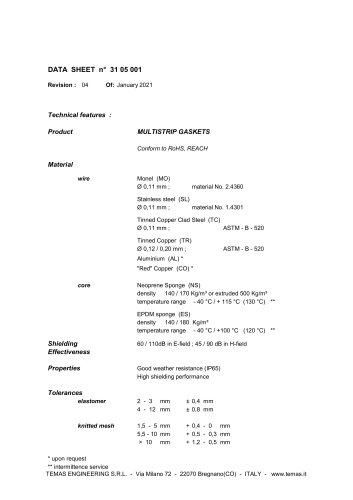 31 05 001 - MULTISTRIP GASKETS