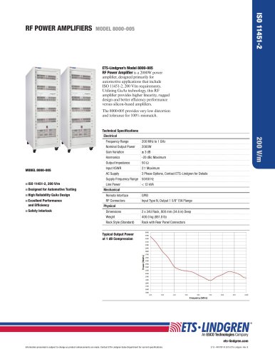 RF POWER AMPLIFIERS MODEL 8000-005