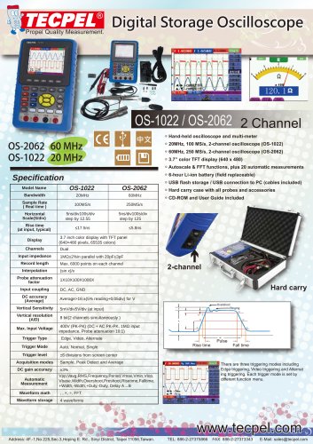 60MHz/ 20MHz Handheld Oscilloscope