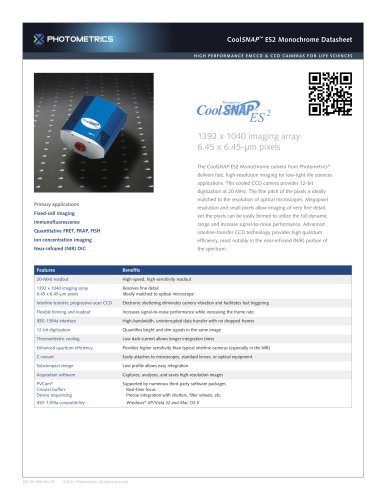 CoolSNAP ES2 High-Performance Interline CCD Camera