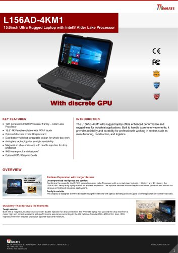 15.6inch Rugged Laptop with Intel® Alder Lake Processor