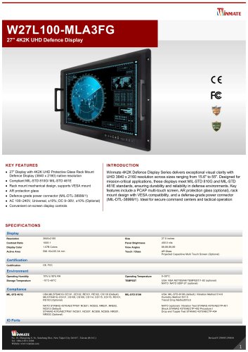 27" 4K2K UHD Defence Display W27L100-MLA3FG