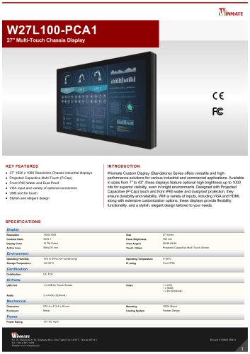 27" Multi-Touch Chassis Display W27L100-PCA1