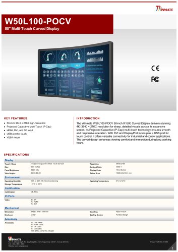 50" Multi-Touch Curved Display 50" Multi-Touch Curved Display