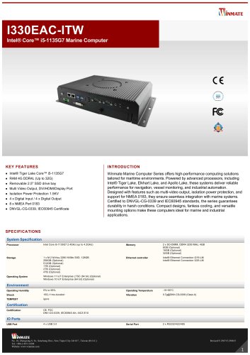 Intel&reg; Core&trade; i5&shy;-1135G7 Marine Computer I330EAC-ITW