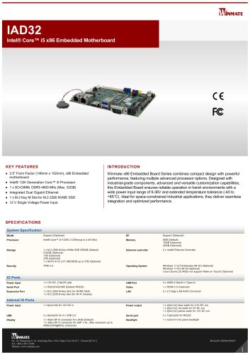 Intel&reg; Core&trade; i5 x86 Embedded Motherboard IAD32
