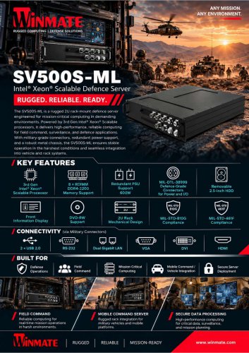 Intel&reg; Xeon&reg; Scalable Defence Server SV500S-ML