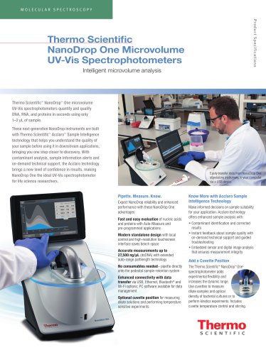 NanoDrop One Microvolume  UV-Vis Spectrophotometers