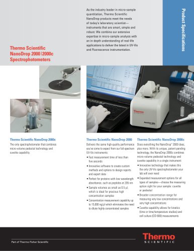 Thermo Scientific NanoDrop 2000 and 2000c Spectrophotometers