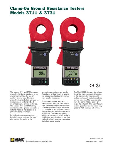 3711 Clamp-On Ground Resistance Testers 