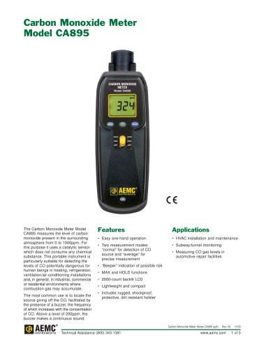 CA895 Carbon Monoxide Meters