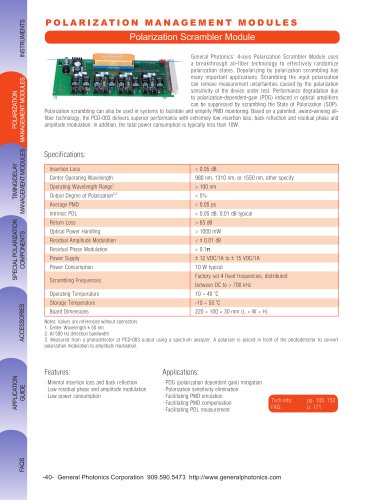 4 Axis Polarization Scrambler Module