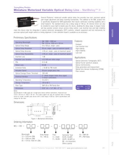 Miniature Motorized Variable Optical Delay Line