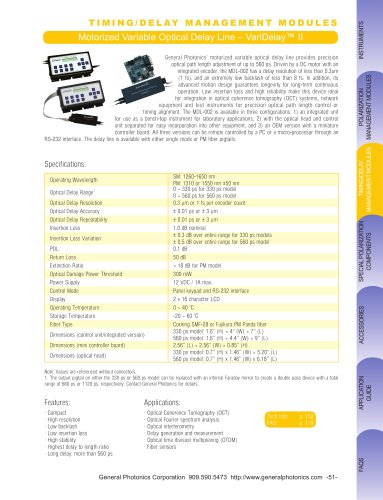 Motorized Variable Optical Delay Line