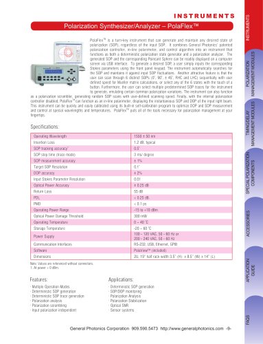 Polarization Synthesizer/Analyzer – PolaFlex™