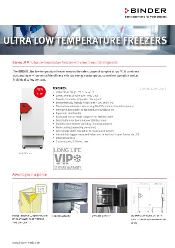 Fact Sheet Ultra low temperature freezers