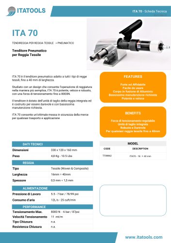 ITA 70 REGGIATRICE PNEUMATICA PER REGGIA TESSILE