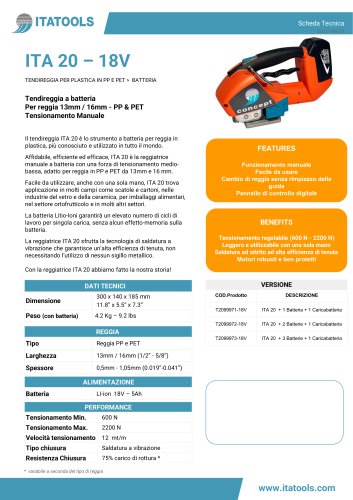 NEW ITA20 BATTERY TOOLS 18V 5Ah