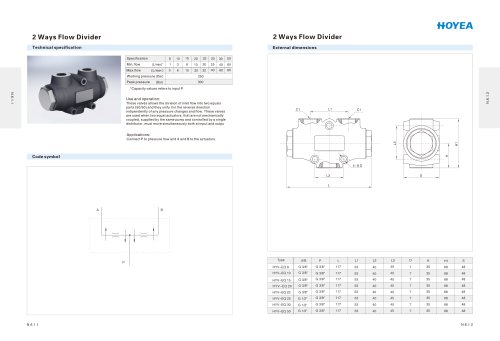 2 Ways Flow Divider