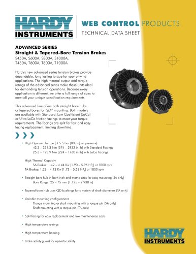 Straight & Tapered-Bore Tension Brakes