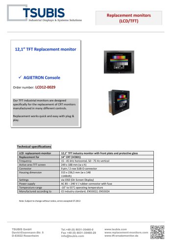 Industrial monitor for AGIE Agietron Console