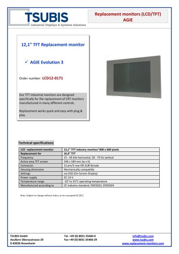 Replacement monitor for AGIE Evolution 3