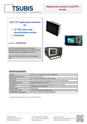 Replacement monitor for Amada Promecam