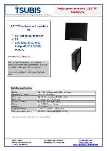 Replacement monitor for Boehringer Philips B3T