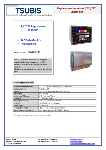 Replacement monitor for Roboform 84