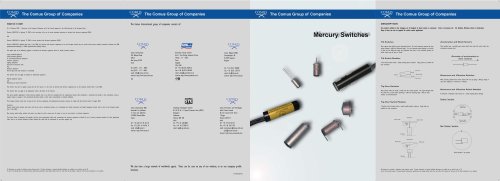 Mercury tilt switches