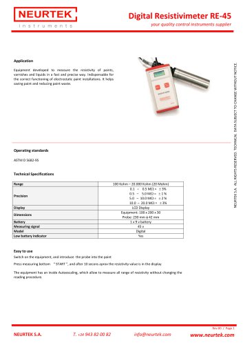 Digital Resistivitimeter RE45