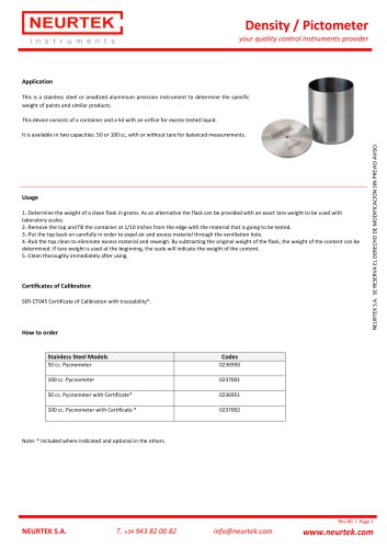 Stainless Steel Pycnometer