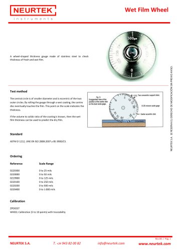 Wet Film Thickness Gauge