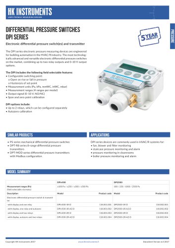 DPI Differential pressure indicator