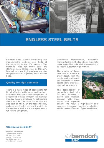 Endless steel belts